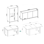 CONJUNTO SALÓN COMEDOR 3 PIEZAS SENSO