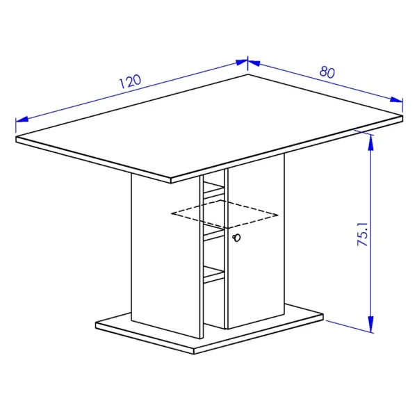 MESA DE COCINA CON BOTELLERO Y PUERTA DOCK
