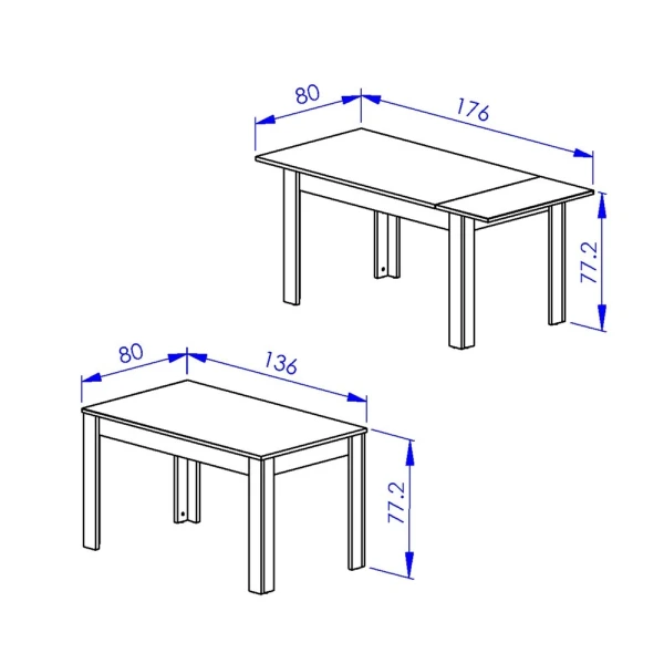 MESA DE COMEDOR EXTENSIBLE EN ESTILO INDUSTRIAL WEY