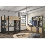 CAMA ALTA CON ESCRITORIO Y ESTANTES EINA