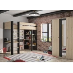 CAMA ALTA CON ESCRITORIO Y ESTANTES EINA