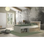 CAMA JUVENIL BICOLOR CON ALMACENAJE INFERIOR POSTEL