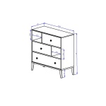 CÓMODA JUVENIL CON 3 CAJONES TERRAL