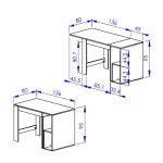 MESA DE COCINA EXTENSIBLE DE ESTILO INDUSTRIAL CHICAGO