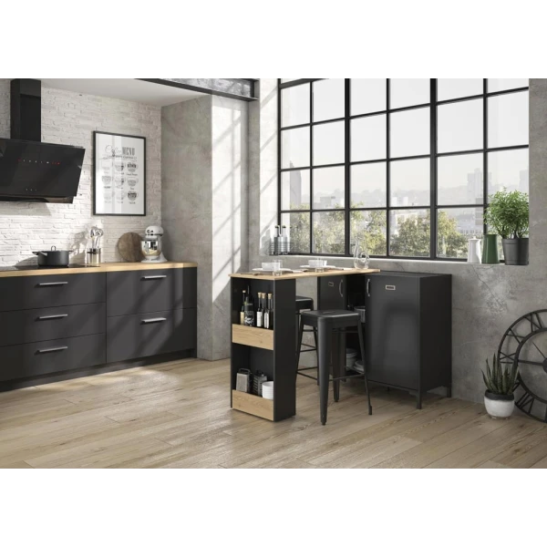 MESA ALTA DE COCINA MULTIUSOS CON ARMARIO PETRI