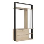Open wardrobe with mirror