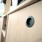 Open wardrobe with mirror