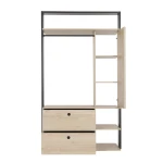 Open wardrobe with mirror
