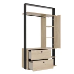 Open wardrobe with mirror