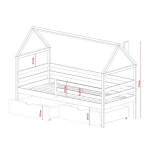 CAMA INFANTIL CASITA CON CAJONES Y BARANDILLA MISSISSIPPI