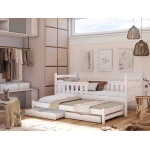 CAMA JUVENIL BLANCA CON SUPLETORIA Y CAJONES JACKIE