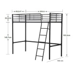 CAMA ALTA NEGRA NERU