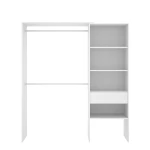 Open wardrobe with 2 bars, drawer and 4 shelves. Open wardrobe adjustable in size.