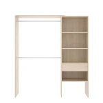 Open wardrobe with 2 bars, drawer and 4 shelves. Open wardrobe adjustable in size.