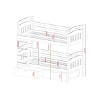 LITERA INFANTIL DIVISIBLE DE MADERA CON CAJONES INFERIORES KALAS