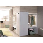 Bunk bed with clothes rack