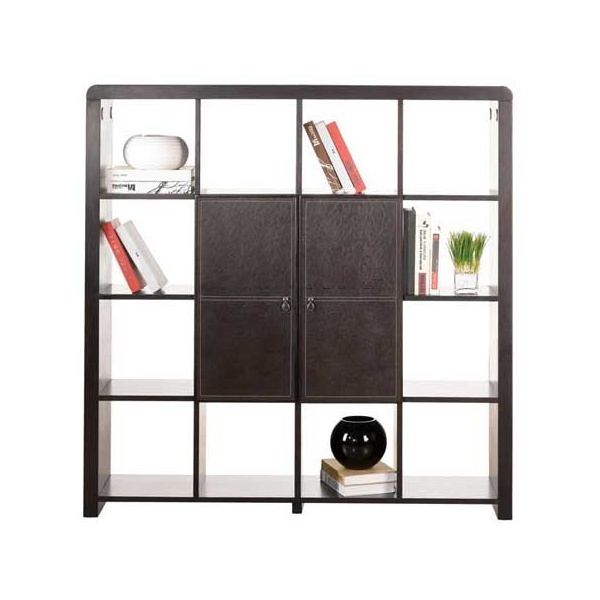 leather-bound bookcase