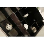 leather-bound bookcase