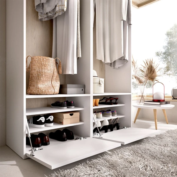 Wardrobe with two shoe racks