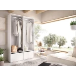 Wardrobe with clothes rail