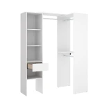 Wardrobe with drawer and coat hooks