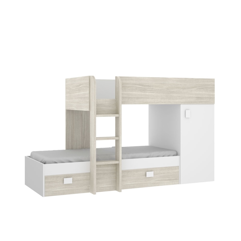 bunk bed with drawers and wardrobe