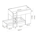 bunk bed with drawers and wardrobe