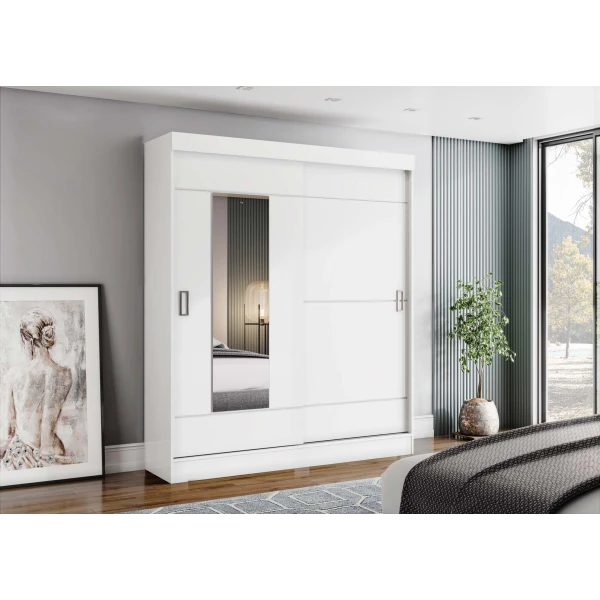 Bayron wardrobe with sliding doors and mirror for an elegant bedroom