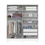 Bayron wardrobe with mirror and sliding doors, front view