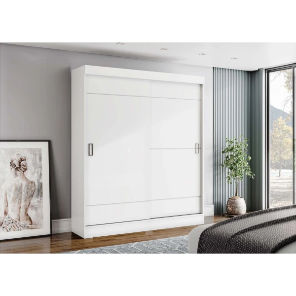 Bayron wardrobe with mirror and refined side detail