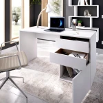 desk with drawers and door