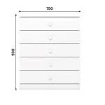 CÓMODA BLANCA 5 CAJONES MINT