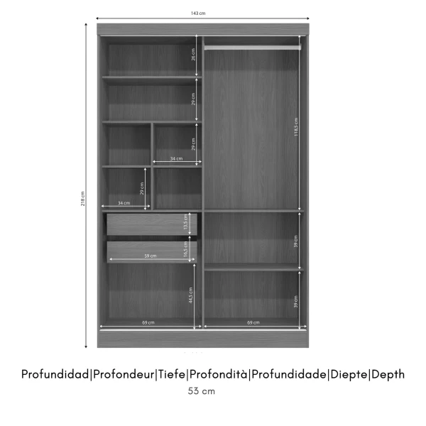 ARMARIO PUERTAS CORREDERAS REVERSIBLES SOYO