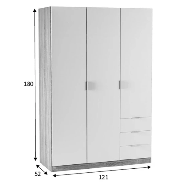  Wardrobe 3 doors and 3 drawers
