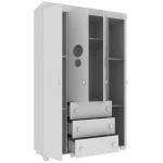 BUBBLES kids white wardrobe with dimensions and load capacity, strong structure