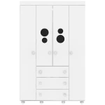 BUBBLES kids white wardrobe with open doors and drawers, modern and practical design