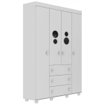 BUBBLES white wardrobe in baby room, modern decorative furniture set