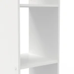 Close-up of DELTA white module with sturdy shelves, smooth finish and modern minimalist design.