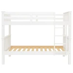 Minerva Vicawu wooden bunk bed in white finish with ladder and reinforced side rails for 90x190 mattress