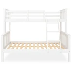 Front view of Arenas Vicawu matrimonial white bunk bed for 90x190 top and 140x190 lower mattress