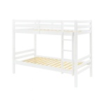 White Atlas Vicawu wooden bunk bed with ladder and slatted base, ideal for modern and functional spaces