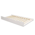 White pull-out trundle bed RH 90x190 with wooden slats, ideal as an extra bed for kids, guests or small spaces