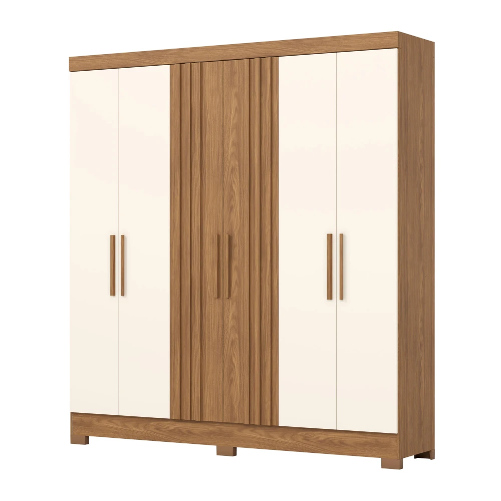 Siena Vicawu 6-door wardrobe in nature and off-white finish