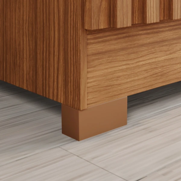 Base detail of Siena Vicawu wardrobe with wood finish