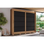 Zenit Vicawu sliding-door wardrobe in bedroom setting with natural finish