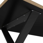 Industrial Dining Table with Metal Legs Cross Vicawu