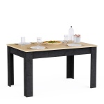 Kent Vicawu dining table decorated, light oak top and graphite grey legs
