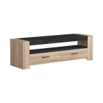 Sheffield TV Unit in Light Oak and Dark Grey Two-Tone, 152 cm Length