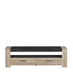 Sheffield TV Unit in Light Oak and Dark Grey Two-Tone, 152 cm Length