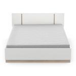 Nord Minimalist Design Bed, oak finish wooden frame, modern Nordic style